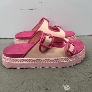 Coach Women's Lucy Platform Sandals Pink Size 11 B Slip On Slide Casual Shoes